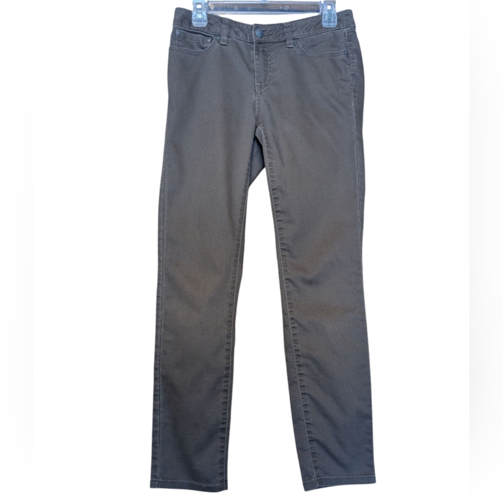 Prana Gray Straight Leg Khaki Chino Pants Sz 4/27 Cute Button Details